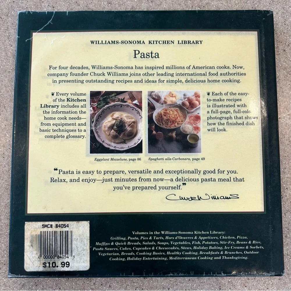 Williams-Sonoma Kitchen Library Hardcover Cook Book-PASTA